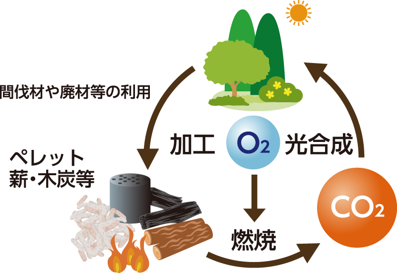 固形燃料の循環利用の図